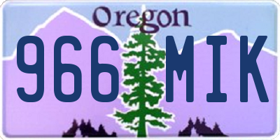 OR license plate 966MIK