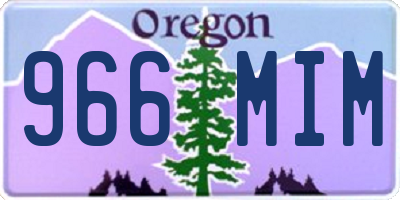 OR license plate 966MIM