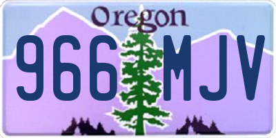 OR license plate 966MJV
