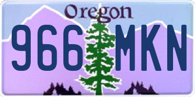 OR license plate 966MKN