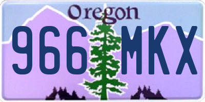 OR license plate 966MKX