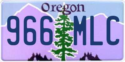 OR license plate 966MLC