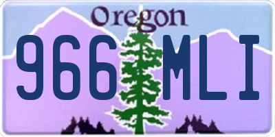 OR license plate 966MLI