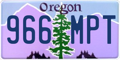 OR license plate 966MPT