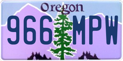 OR license plate 966MPW