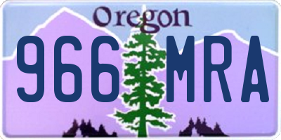 OR license plate 966MRA