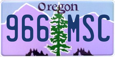 OR license plate 966MSC