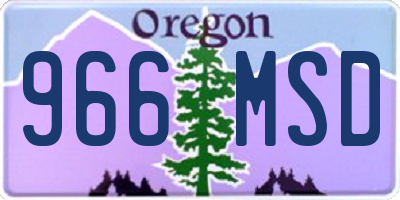 OR license plate 966MSD