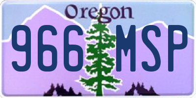 OR license plate 966MSP