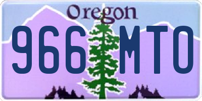 OR license plate 966MTO