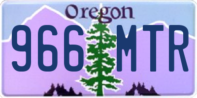 OR license plate 966MTR