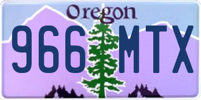 OR license plate 966MTX
