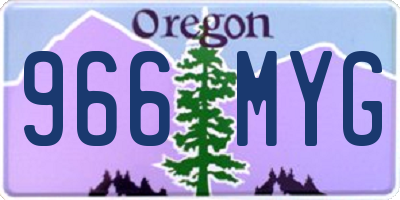 OR license plate 966MYG