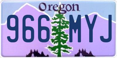 OR license plate 966MYJ