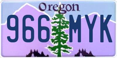 OR license plate 966MYK