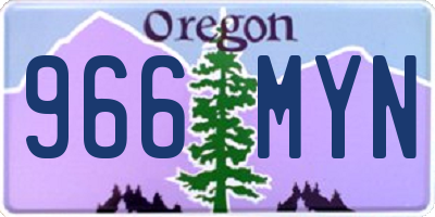 OR license plate 966MYN