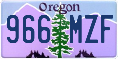 OR license plate 966MZF