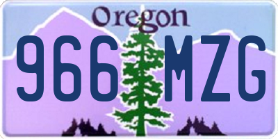 OR license plate 966MZG