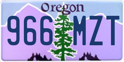 OR license plate 966MZT