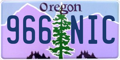 OR license plate 966NIC