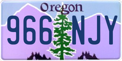 OR license plate 966NJY