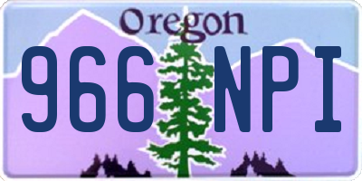 OR license plate 966NPI