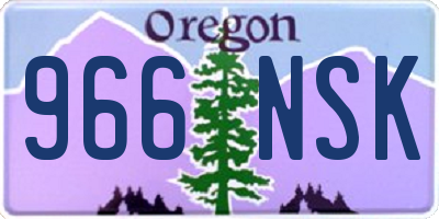 OR license plate 966NSK