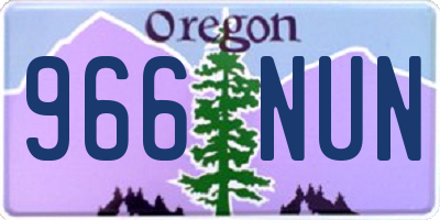 OR license plate 966NUN