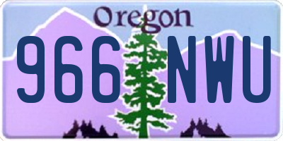 OR license plate 966NWU