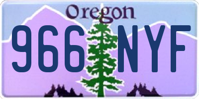 OR license plate 966NYF