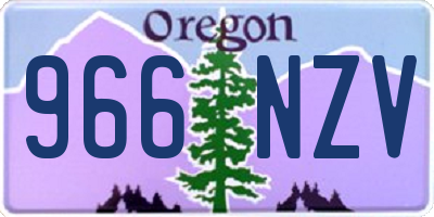 OR license plate 966NZV