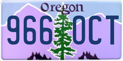 OR license plate 966OCT