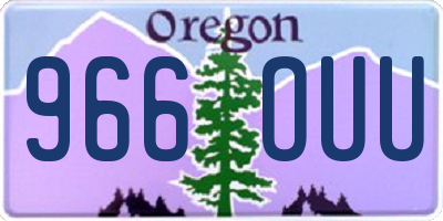 OR license plate 966OUU