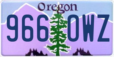 OR license plate 966OWZ