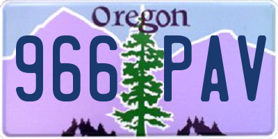 OR license plate 966PAV
