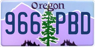 OR license plate 966PBD