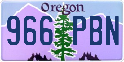 OR license plate 966PBN