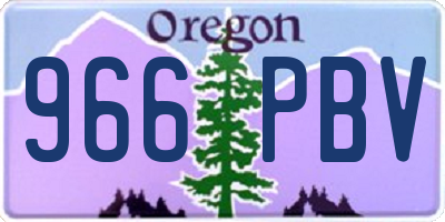 OR license plate 966PBV