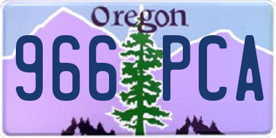 OR license plate 966PCA