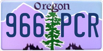 OR license plate 966PCR