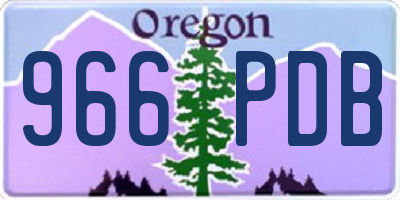 OR license plate 966PDB