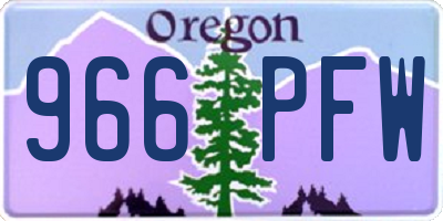 OR license plate 966PFW