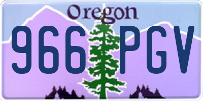 OR license plate 966PGV
