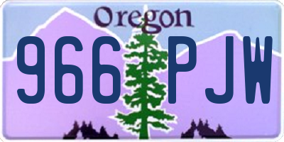 OR license plate 966PJW