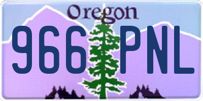 OR license plate 966PNL