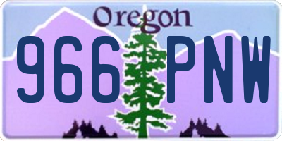 OR license plate 966PNW