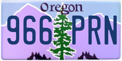 OR license plate 966PRN
