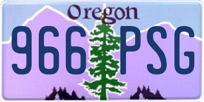 OR license plate 966PSG