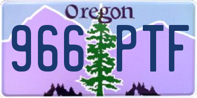 OR license plate 966PTF