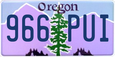 OR license plate 966PUI